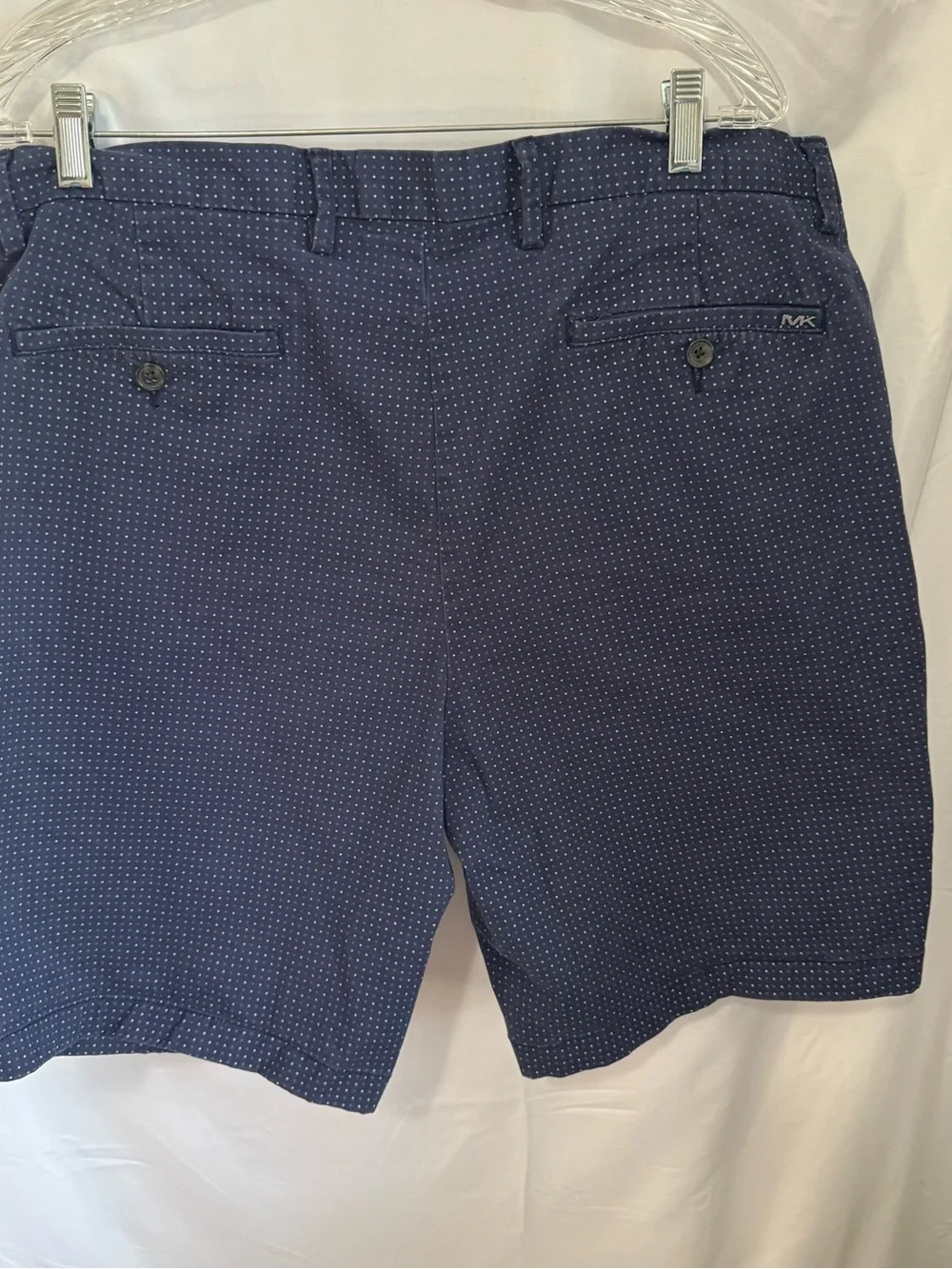 Michael Kors Navy Microdot Flat Front Shorts Golf Resort Country Club